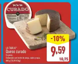 ALDI LA TABLA Queso curado oferta