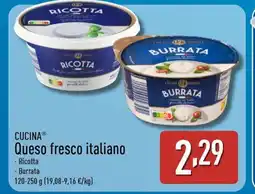 ALDI CUCINA Queso fresco italiano oferta