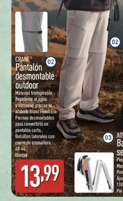 ALDI CRANE Pantalón desmontable outdoor oferta