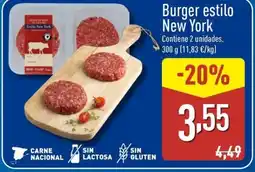 ALDI Burger estilo New York oferta