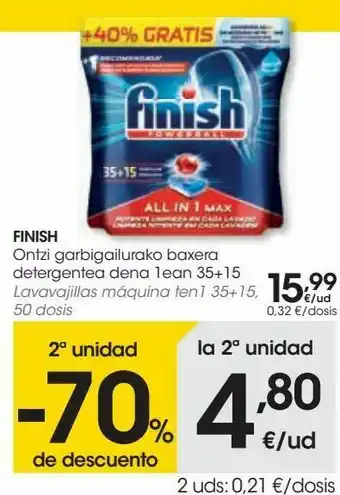 Eroski Finish lavavajillas máquinas ten1 oferta