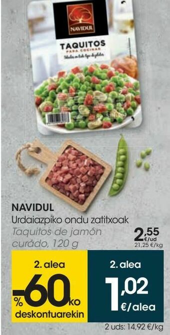 Eroski Navidul taquitos de jamón curado oferta