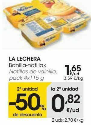 Eroski La lechera natillas de vainilla oferta