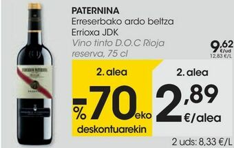 Eroski Paternina vino tinto d.o.c rioja reserva oferta