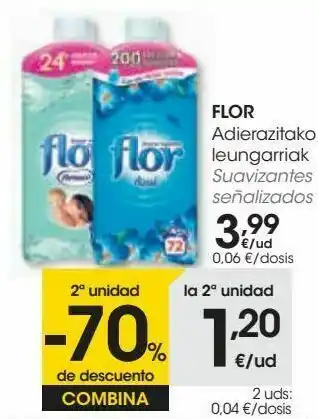 Eroski Flor suavizantes señalizadas oferta