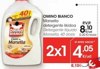 Eroski Omino bianco detergente líquido marsella oferta