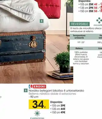 Eroski Relleno nórdico doble 4 estaciones 90 cm eroski oferta