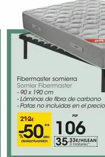 Eroski Somier fibermaster 90 x 190 cm pikolin oferta