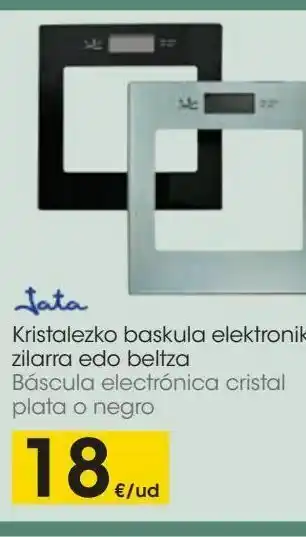 Eroski Báscula electrónica cristal plata o negro jata oferta
