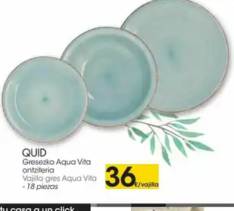 Eroski Vajilla gres aqua vita 18 piezas quid oferta