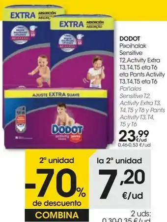 Eroski Dodot pañales sensitive activity extra oferta