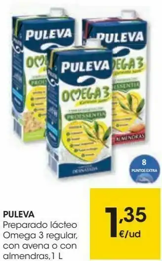 Eroski Puleva preparado lácteo omega 3 regular, con avena o con almendras oferta