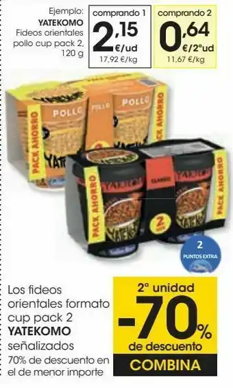 Eroski Yatekomo fideos orientales pollo cup oferta