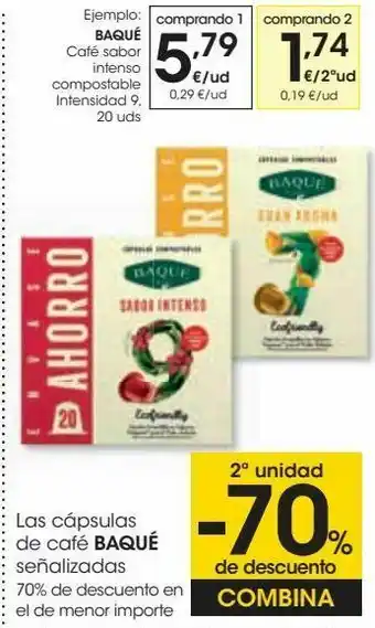 Eroski Las cápsulas de café baqué oferta