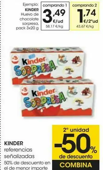 Eroski Kinder referencias señalizadas oferta