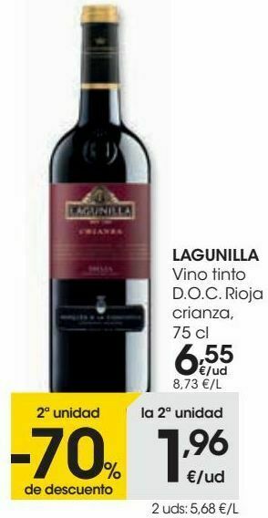 Eroski Lagunilla vino tinto d.o.c rioja crianza oferta