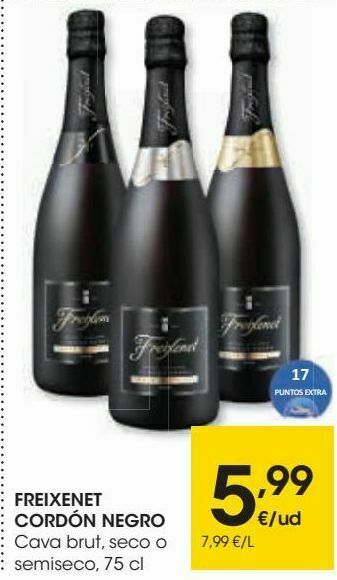 Eroski Freixenet cordón negro cava brut, seco o semiseco oferta