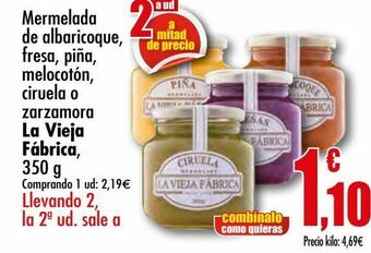 Unide Supermercados Mermelada de albaricoque, fresa, piña, melocotón, ciruela o zarzamora la vieja fábrica oferta