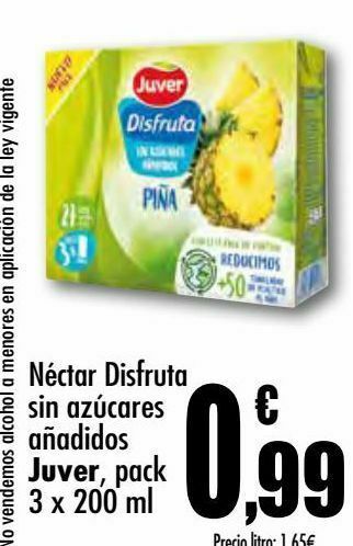 Unide Supermercados Néctar disfruta sin azúcares añadidos juver oferta