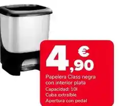 Supeco Papelera class negra con interior plata oferta