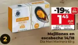 Dia Dia mari marinera - mejillones en escabeche 14/18 oferta