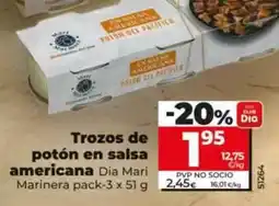 Dia Dia mari marinera - trozos de poton en salsa americana oferta