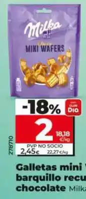 Dia Milka - galletas mini wafers de barquillo recubiertas de chocolate oferta