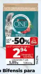 Dia Purina one - alimento bifensis para gatos esterilizados de buey y trigo oferta
