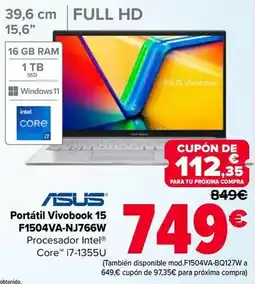 Carrefour Asus - portatil vivobook 15 f1504va-nj766w oferta