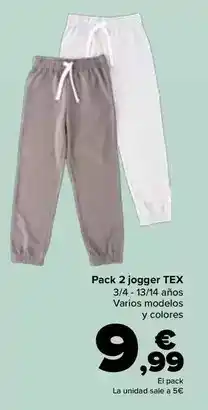 Carrefour Pack 2 jogger tex oferta