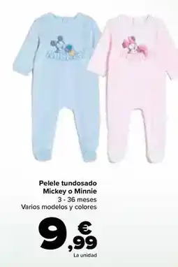 Carrefour Pelele tundosado mickey o minnie oferta