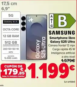 Carrefour Samsung - smartphone libre galaxy s25 ultra oferta