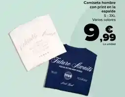 Carrefour Camiseta hombre con print en la espalda oferta