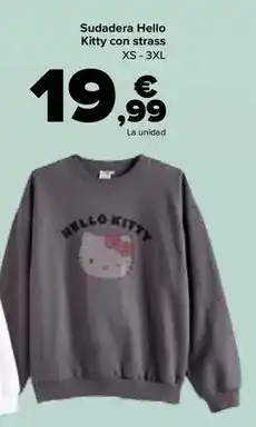 Carrefour Sudadera hello kitty con strass oferta