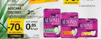 Eroski En las compresas ausonia discreet oferta