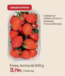 Hipercor Origen - fresa, tarrina de 500 g oferta