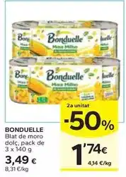 Caprabo Bonduelle - blat de moro dolç, pack de 3 x 140 g oferta