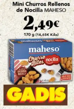 Gadis MAHESO Mini Churros Rellenos de Nocilla oferta