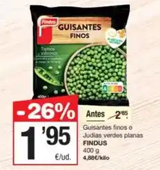 SPAR Fragadis Findus - guisantes finos o judías verdes planas oferta