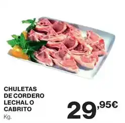 El Corte Inglés Chuletas de cordero lechal o cabrito oferta