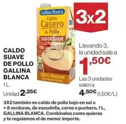 El Corte Inglés Gallina blanca - caldo suave de pollo oferta