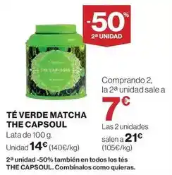 El Corte Inglés The capsoul té verde matcha oferta