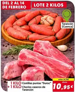 Hiper Usera Duroc - 1 kilo costillas puntas + 1 kilo chorizo caseros de tarancon oferta