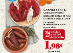 Gadis COREN Chorizo Original o Picante oferta