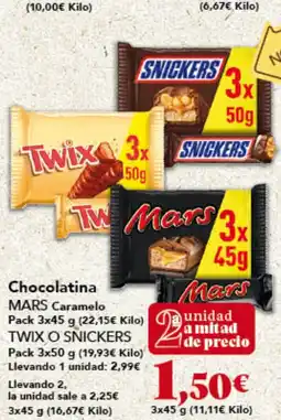 Gadis MARS Chocolatina Caramelo oferta