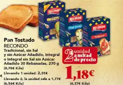 Gadis RECONDO Pan Tostado oferta