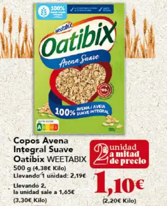 Gadis WEETABIX Copos Avena Integral Suave Oatibix oferta