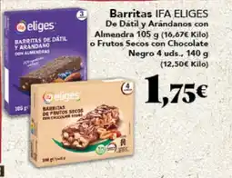 Gadis IFA ELIGES Barritas De Dátil y Arándanos con Almendra o Frutos Secos con Chocolate Negro oferta
