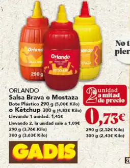 Gadis ORLANDO Salsa Brava o Mostaza oferta