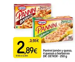 Economy Cash DR. OETKER Paninni jamón y queso, 4 quesos o barbacoa oferta